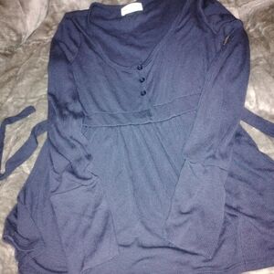 Chic Navy Long Sleeve Women's Top